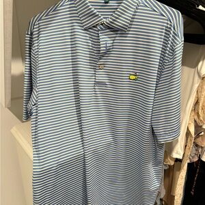 Master’s Peter Millar Light Blue and White Striped Polo